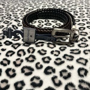Saddlebred Dark Brown Braided Men's Belt